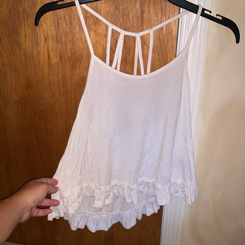 white floral tank top